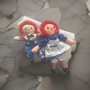 Raggedy Ann & Andy Vintage Tag 1987  18in Doll Classic Toy Nursery Decor Folk C1